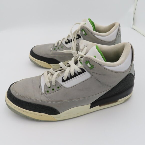 Nike Air Jordan 3 Retro Chlorophyll Mens Size 13 OG 136064-006 White Grey Green - Picture 4 of 8